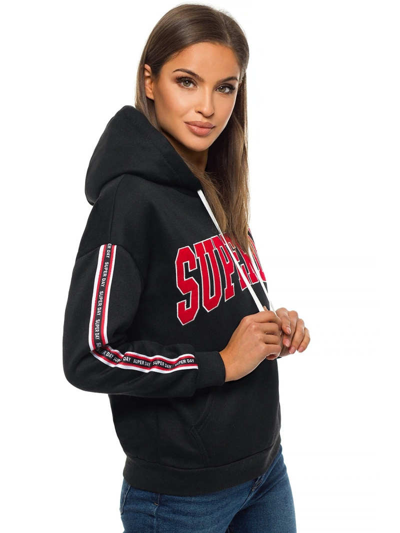 Bluza z kapturem damska czarna OZONEE JS/B26014