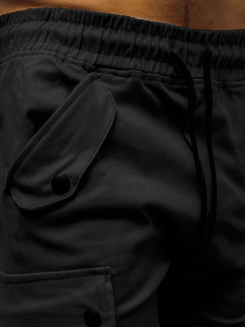 Spodnie męskie chino joggery czarne OZONEE A/1005