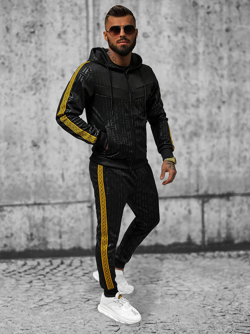 Чоловічий спортивний комплект чорний OZONEE O/3A165