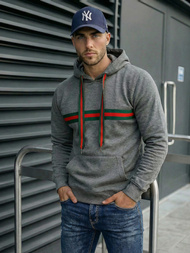 Bluza z kapturem męska grafitowa OZONEE JS/8B1735/5Z