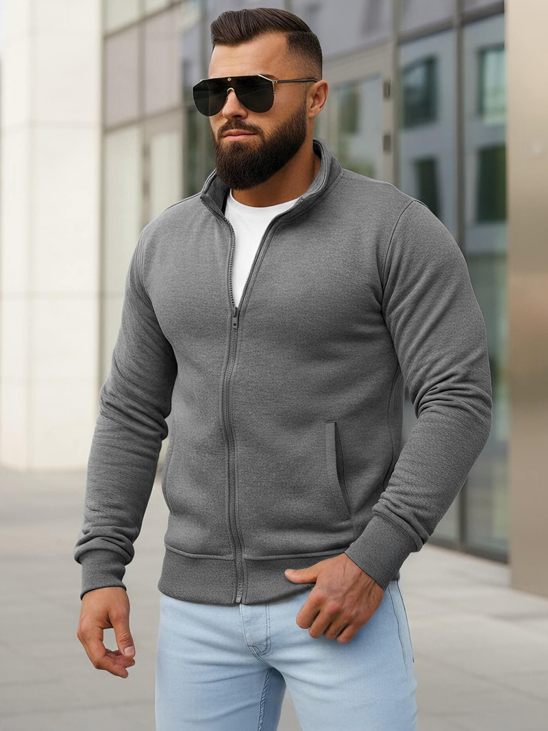 Bluza męska rozpinana ciemno-szara OZONEE JS/2002Z