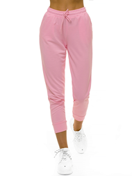 Spodnie dresowe damskie jasnoróżowe OZONEE O/MB2002/21
