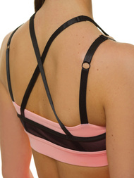 Жіночий спортивний бюстгальтер чорно-рожевий OZONEE JS/WX1092
