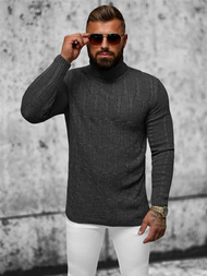 Sweter męski golf grafitowy OZONEE L/2665Z