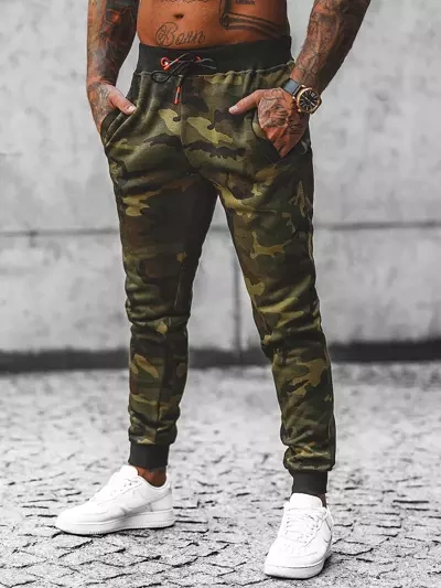 Spodnie dresowe męskie zielone OZONEE JS/KZ15Z