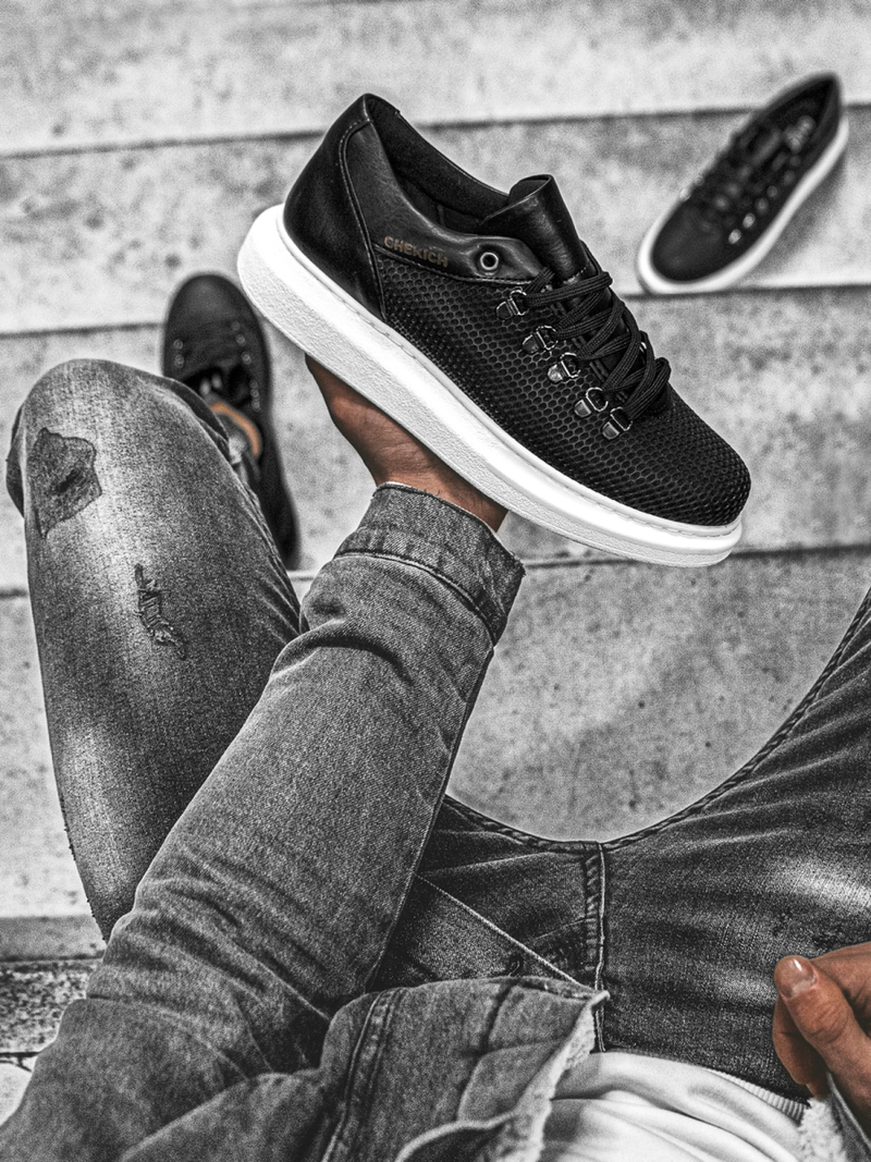 Снікерси Чорно-Бiлi OZONEE CH/021