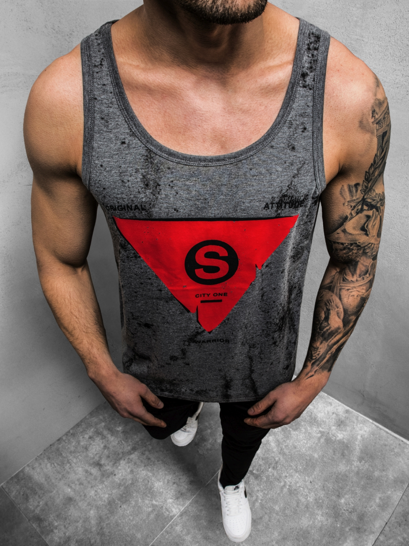 Футболка чоловіча графіт OZONEE JS/SS11057Z