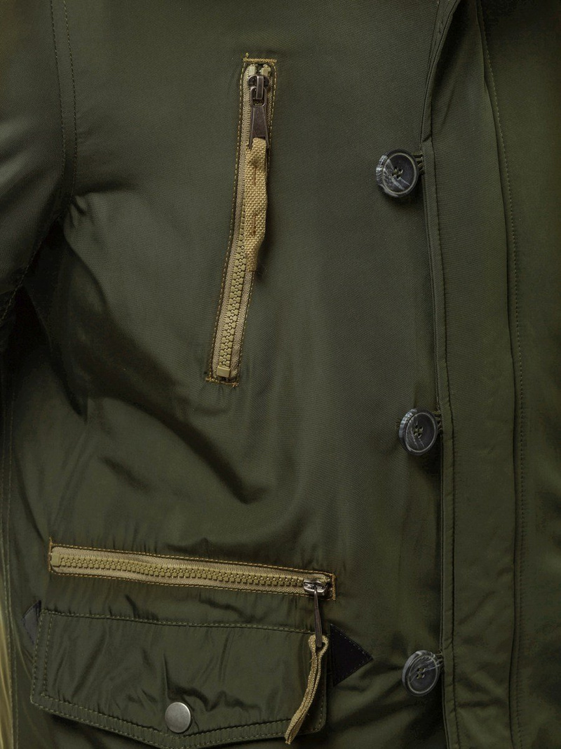 Kurtka zimowa męska parka z futerkiem khaki OZONEE JB/X1045KZ