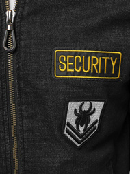 Kurtka męska jeansowa czarna OZONEE NB/MJ509N