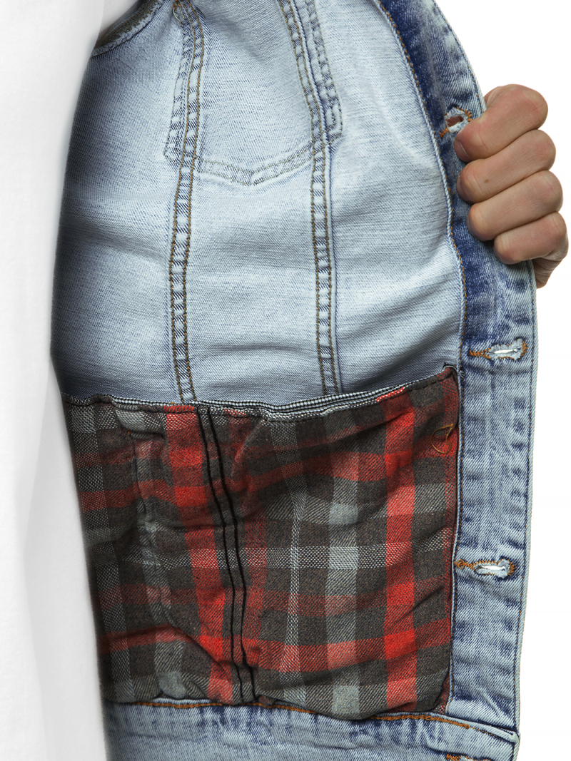 Kurtka męska jeans jasno-niebieska OZONEE BN/6080