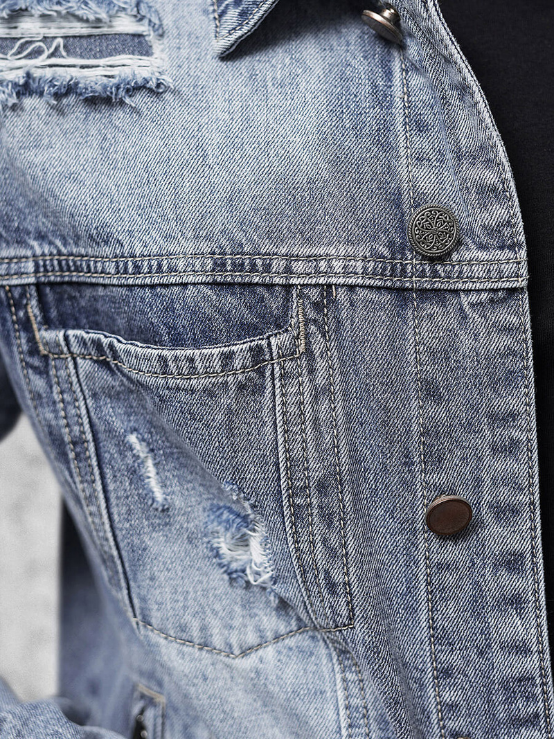 Kurtka męska jeansowa niebieska OZONEE NB/MJ534B