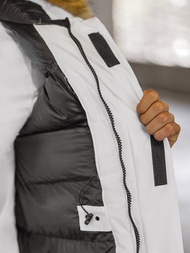 Kurtka zimowa męska z futerkiem biała OZONEE JS/5M779/281Z