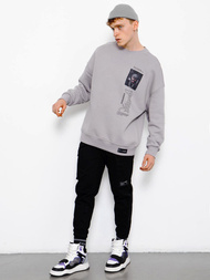 Bluza męska oversize szara OZONEE MACH/M3288