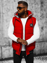 Kamizelka męska z kapturem czerwona OZONEE JS/84M3028/275