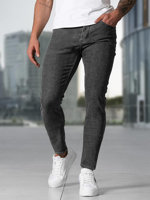 Spodnie jeansowe męskie slim fit grafitowe OZONEE NB/MP0191G