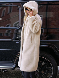 Жіноча хутряна зимова куртка Бежева OZONEE JS/11Z8250