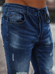 Spodnie jeansowe joggery męskie ciemno-niebieskie OZONEE NB/MP0014BSZ