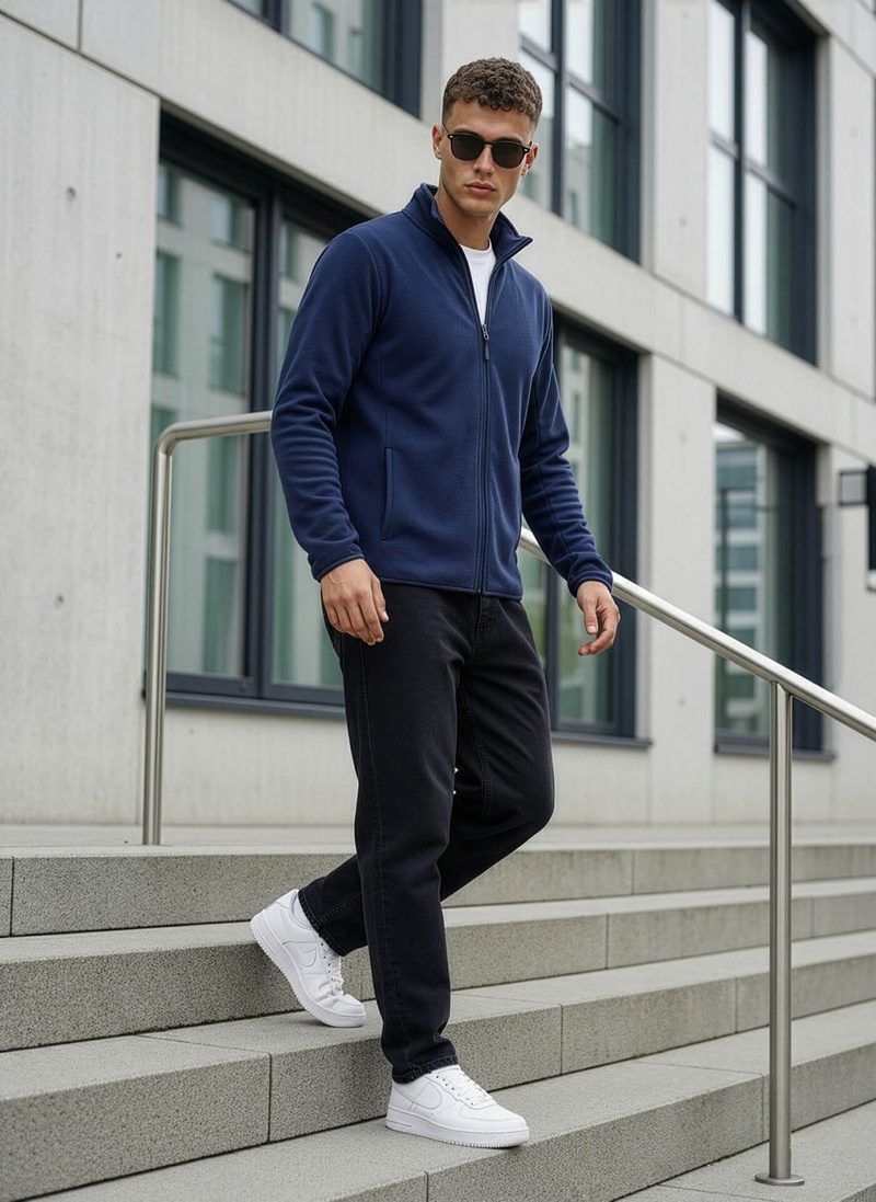 Bluza męska rozpinana granatowa OZONEE JS/HH016/25