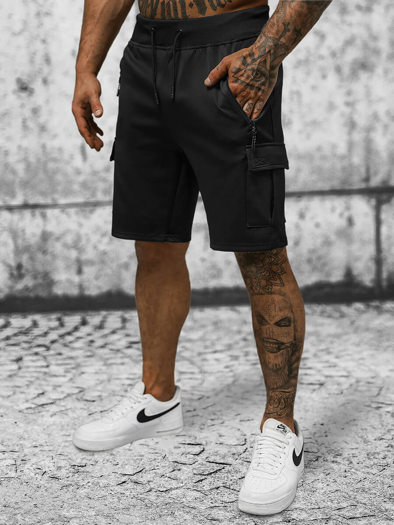 Spodenki dresowe męskie czarne OZONEE JS/8K1127/3