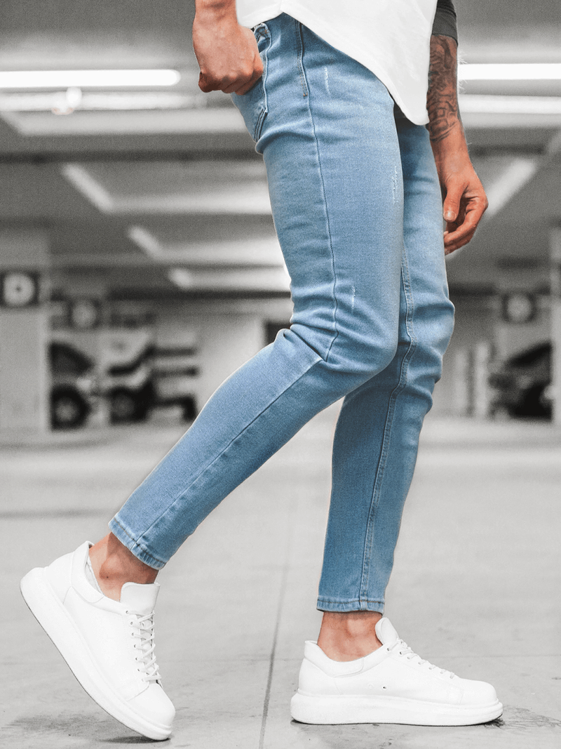 Spodnie jeansowe męskie jasno-niebieskie OZONEE O/4492/01