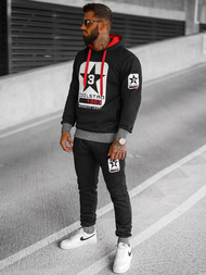 Komplet dresowy męski czarny OZONEE JS/8C59/3Z