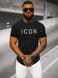 T-shirt męski czarny OZONEE O/P1289Z