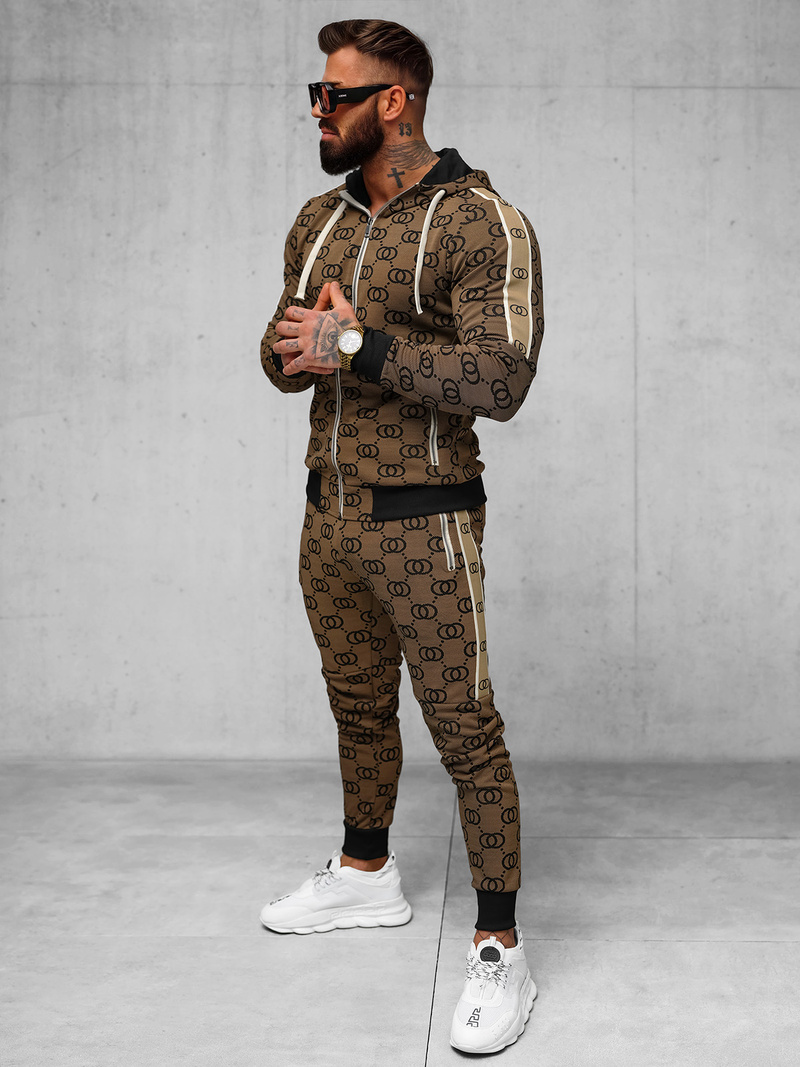 Спортивний костюм чоловічій Темно-Бежевi OZONEE O/FF5053AB