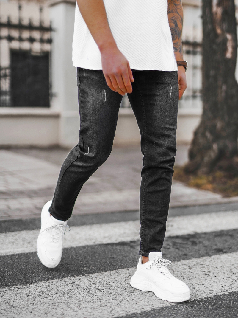 Spodnie jeansowe męskie czarne OZONEE E/5195/04