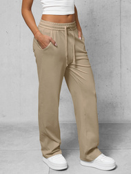 Spodnie jeansowe damskie wide leg beżowe OZONEE O/330097