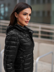 Kurtka damska pikowana czarna OZONEE JS/16M9102/392