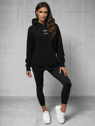 Bluza z kapturem oversize czarna OZONEE O/SWE23013