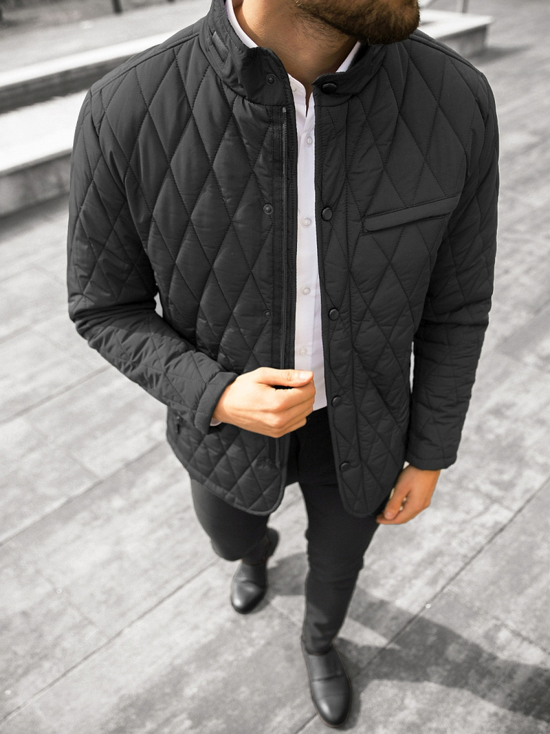 Kurtka przejściowa męska czarna OZONEE JS/22M111/1