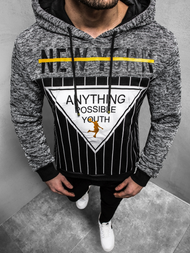 Bluza z kapturem męska szara OZONEE JS/KS1907Z