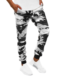 Spodnie męskie chino joggery czarno-białe OZONEE O/11103