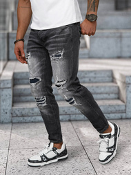 Spodnie jeansowe męskie slim fit czarne OZONEE NB/MP0075N