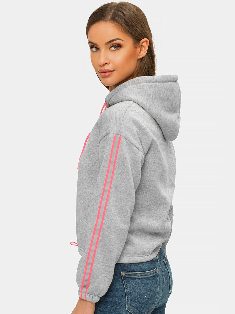 Bluza z kapturem damska szara OZONEE JS/B26031