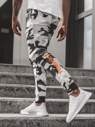 Spodnie męskie chino joggery czarno-białe OZONEE G/11119