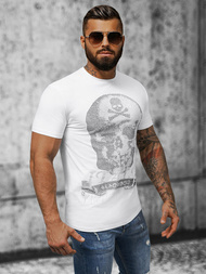 T-shirt męski slim fit biały OZONEE NB/MT3025