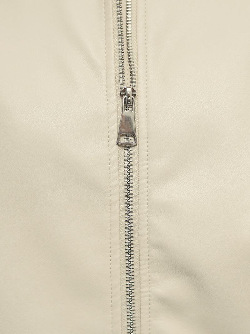 Kurtka skórzana damska beżowa OZONEE O/G116Z