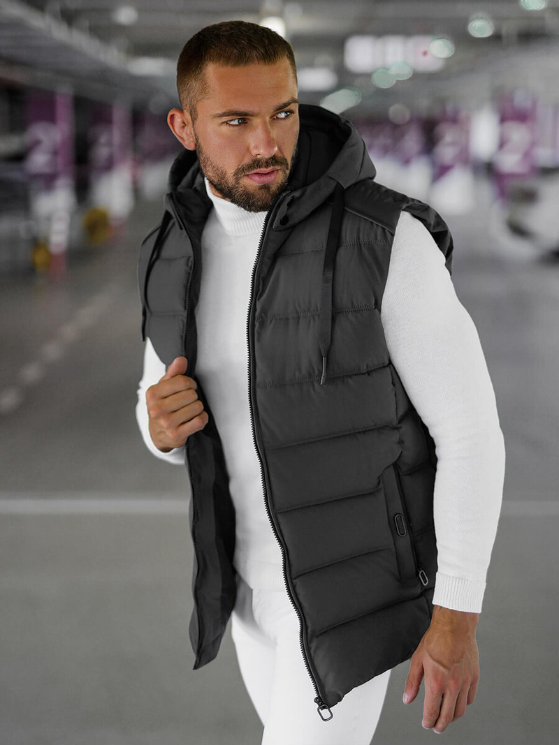 Безрукавка чоловіча графіт OZONEE JS/57M7507/105Z