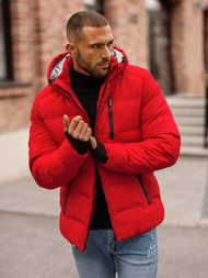 Kurtka zimowa męska pikowana czerwona OZONEE JS/5M756/270Z