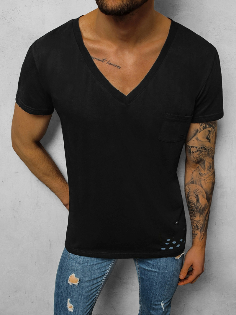 T-Shirt męski czarny OZONEE NB/3010