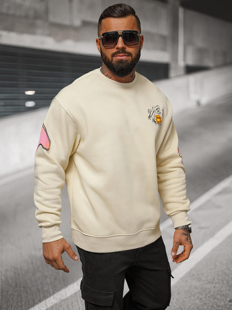 Bluza oversize beżowa OZONEE O/SWE23041