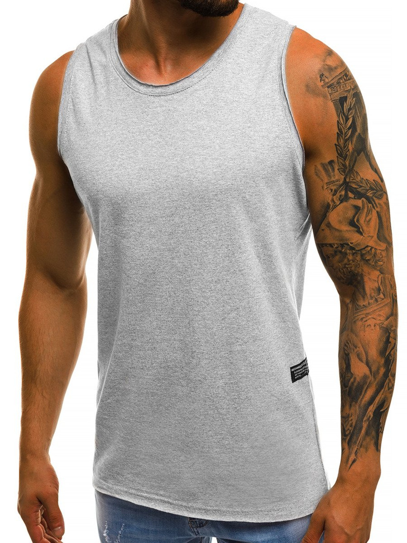 Koszulka bez rękawów męska szara OZONEE O/1205