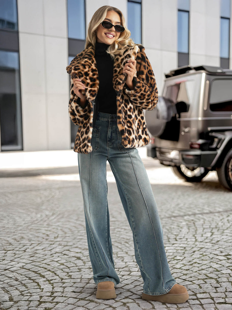 Жіноча куртка бежево-коричнева OZONEE JS/61M8500/158