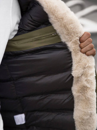 Kurtka zimowa męska parka z futerkiem khaki OZONEE JS/22M115/2