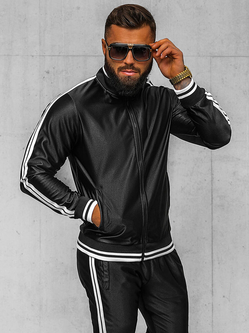 Komplet dresowy męski czarny OZONEE O/3C103/9