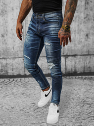 Spodnie jeansowe męskie ciemno-niebieskie OZONEE NB/MP0170BS