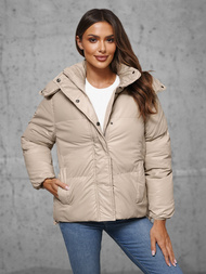 Kurtka zimowa damska pikowana beżowa OZONEE JS/5M3185/62