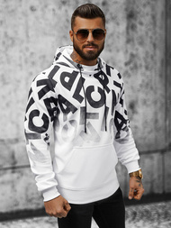 Bluza z kapturem męska biała OZONEE JS/8B992/1